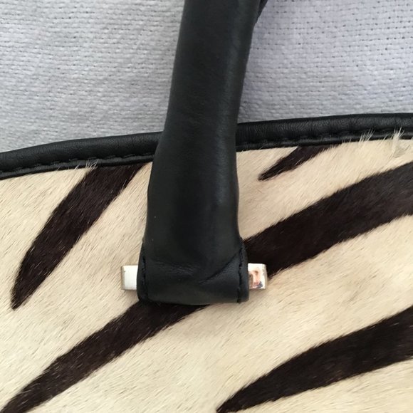 ADOLPHO Dominguez Calf Hair Handbag with Zebra Print - Picture 3 of 11